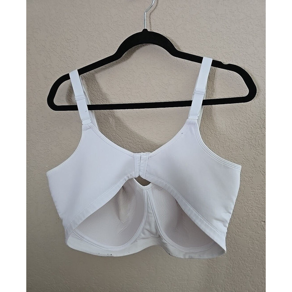 Vanity Fair White Full Figure Medium Impact Wire Free Sport Bra Size 42DDD - Picture 3 of 5